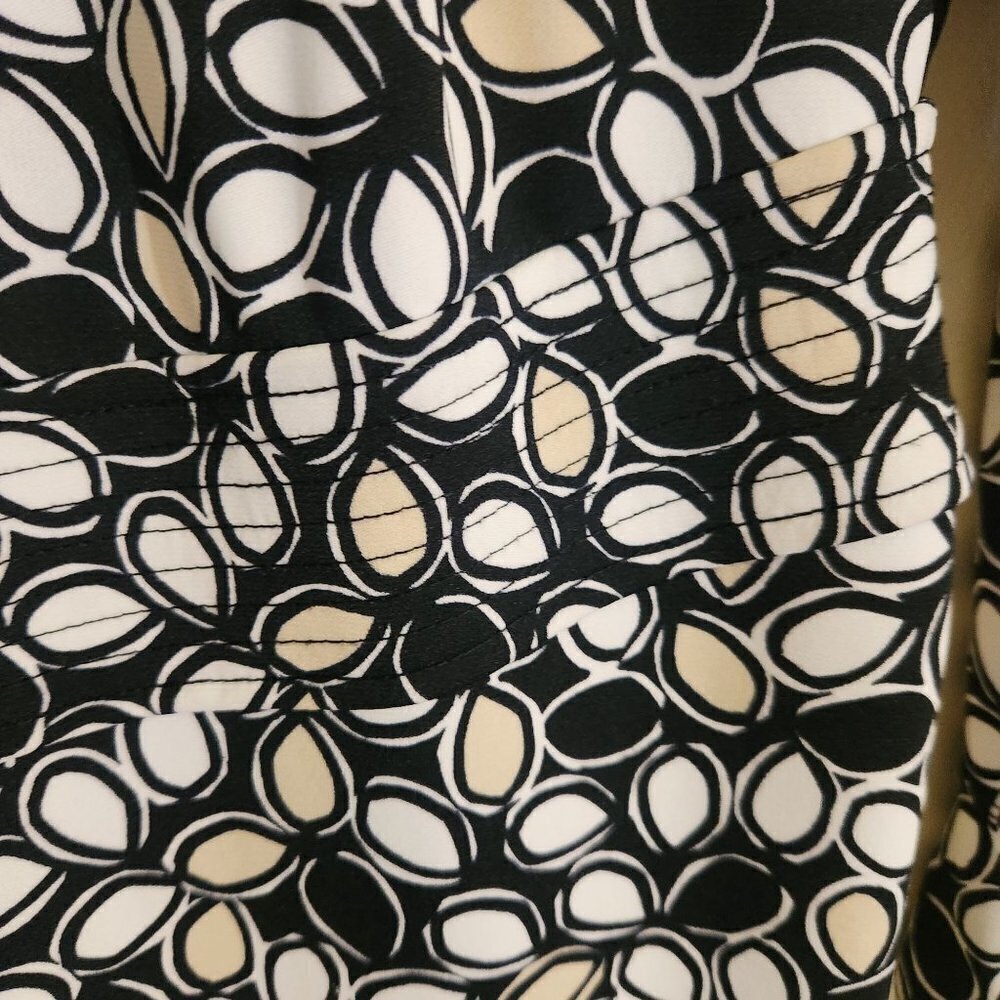 Sigrid Olsen Black White Pattern Empire Waist Seq… - image 5